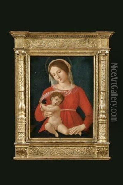 Madonna Col Bambino Oil Painting - Dell'Amatrice Cola