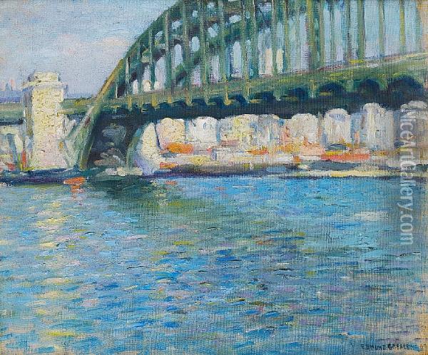 Hell Gate Bridge Oil Painting - Edmund William Greacen