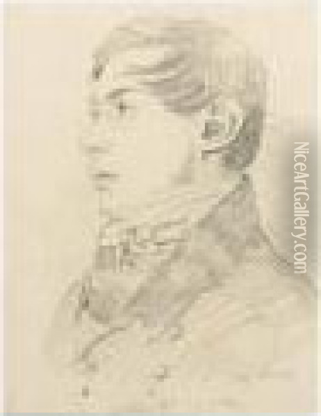 Portrait Of Copley Fielding Oil Painting - John Varley