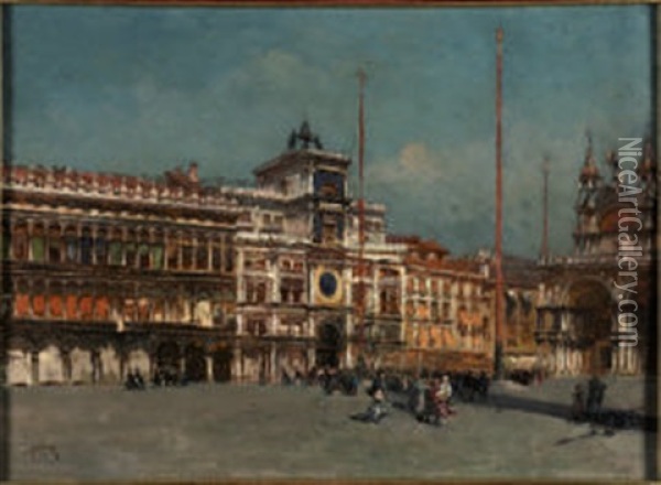 Piazza San Marco Oil Painting - Emmanuele Brugnoli