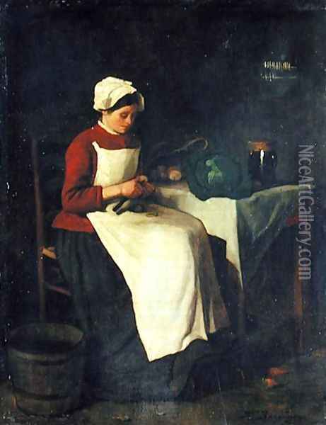 The Young Housewife Oil Painting - Francois Bonvin