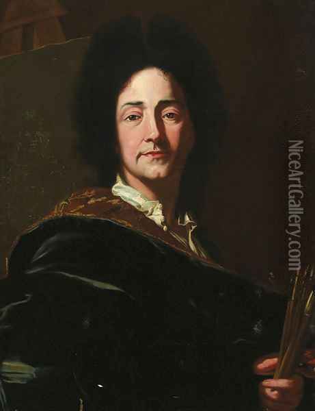 Portrait of the artist Oil Painting - Hyacinthe Rigaud