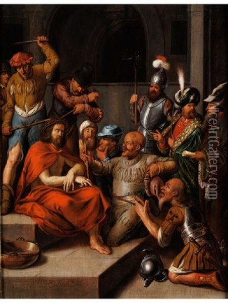 Verspottung Christi Oil Painting - Jan Adriaensz van Staveren