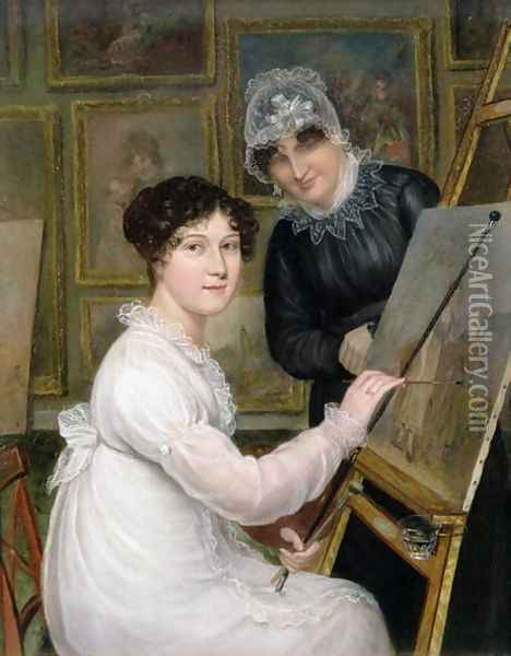 The Artist and her Mother Oil Painting - Rolinda Sharples