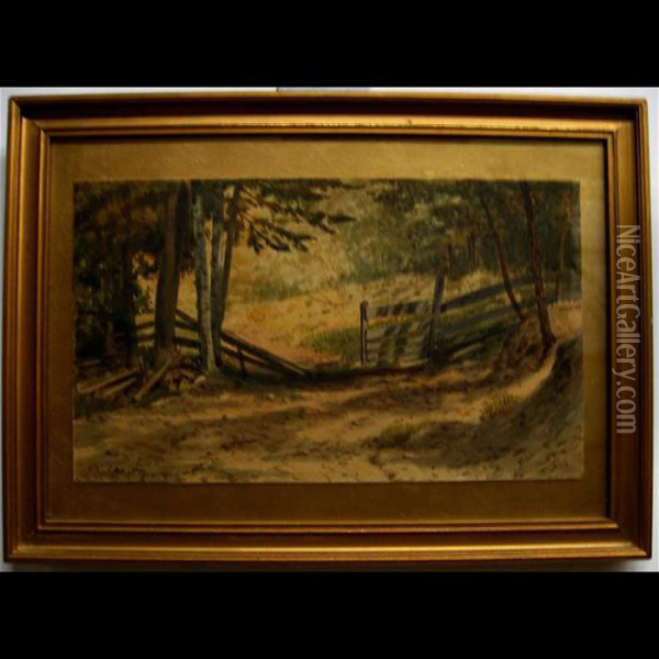 The Old Rail Fence Oil Painting - Thomas Mower Martin