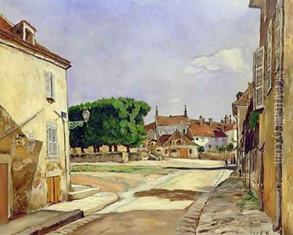 A Street in Avallon Oil Painting - Marcel Leprin