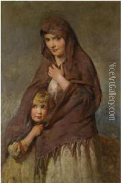 Mother And Child Oil Painting - George Elgar Hicks