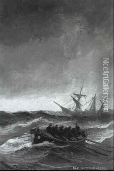 Das Rettungsboot Oil Painting - Alfred Serenius Jensen