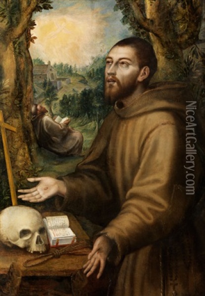 Heiliger Franz Von Assisi Oil Painting - Girolamo Muziano