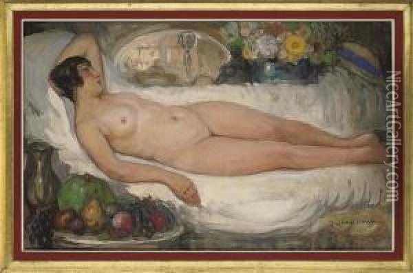 The Artist's Muse Oil Painting - Fernand Allard L'Olivier
