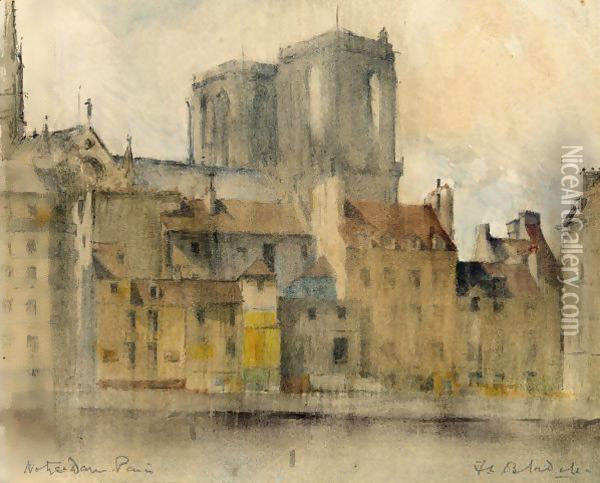 Notre Dame From The Seine, Paris Oil Painting - Francis Campbell Boileau Cadell