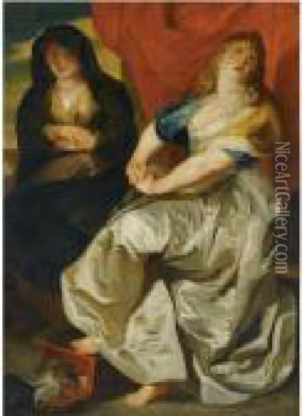 The Magdalene Repenting Of Her Wordly Vanities Oil Painting - Peter Paul Rubens