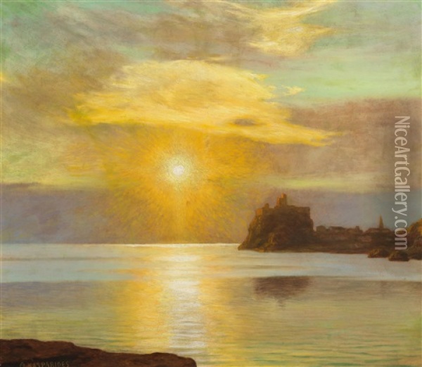 Sonnenuntergang Am Meer Oil Painting - Eduard Kasparides