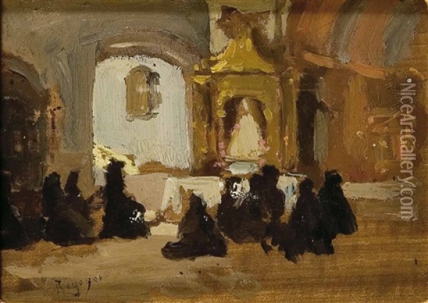 Orando A La Virgen Oil Painting - Dario de Regoyos