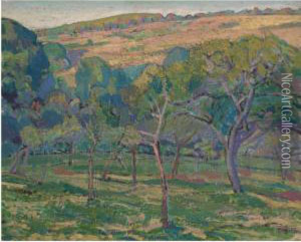 The Orchard, Applehayes, Clayhidon Oil Painting - Spencer Frederick Gore