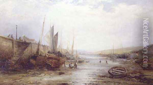 Peel Harbour, c.1890 Oil Painting - William Edward Webb