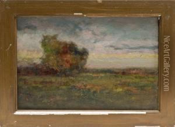 Sunset Meadow Oil Painting - Louis H. Richardson