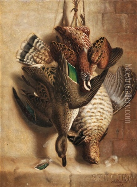 Hanging Game Birds Oil Painting - Francois de Blois