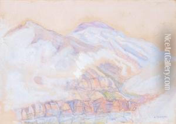 Berglandschaft Oil Painting - Albert Trachsel