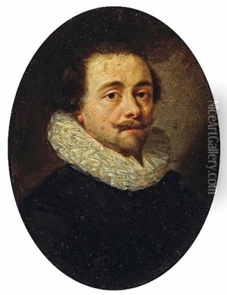 A Portrait Of A Man, With A Ruff Oil Painting - Cornelis Jonson Van Ceulen