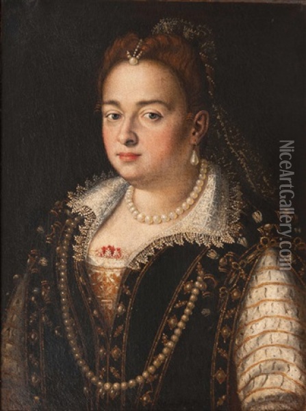 Portrait Of Bianca Cappello Oil Painting - Francesco Montemezzano
