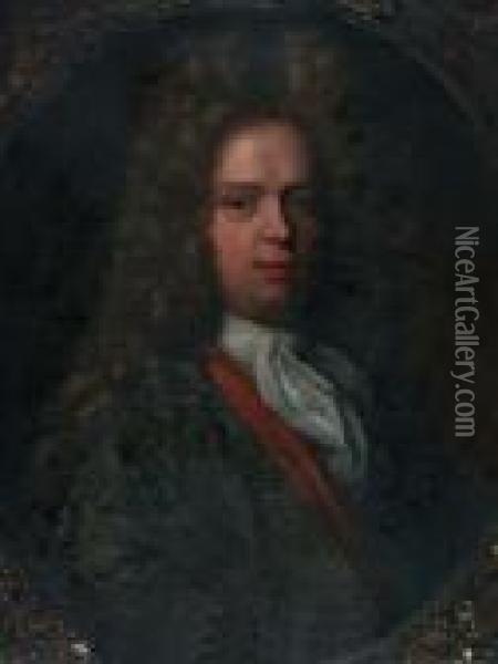 Portret Van Heer Met Pruik Oil Painting - Jan van Haensbergen