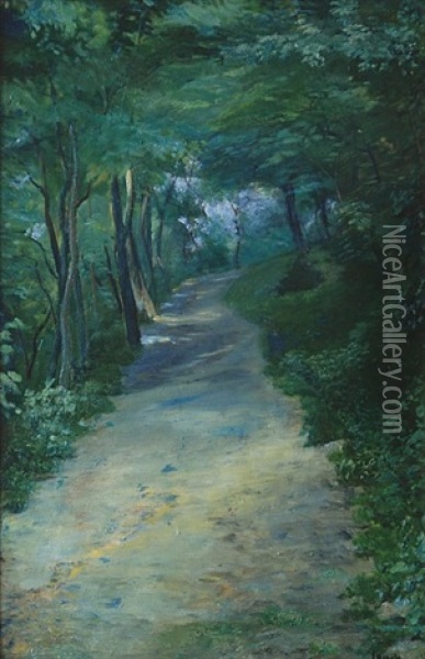 Forest Way Oil Painting - Stanislav Lolek
