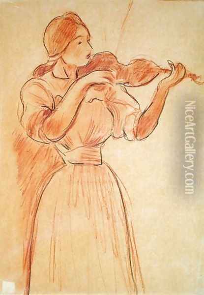 The Violin 1894 Oil Painting - Berthe Morisot