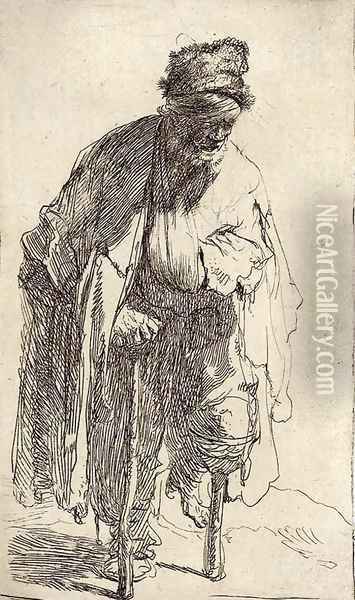 A Beggar with a wooden Leg Oil Painting - Rembrandt Van Rijn