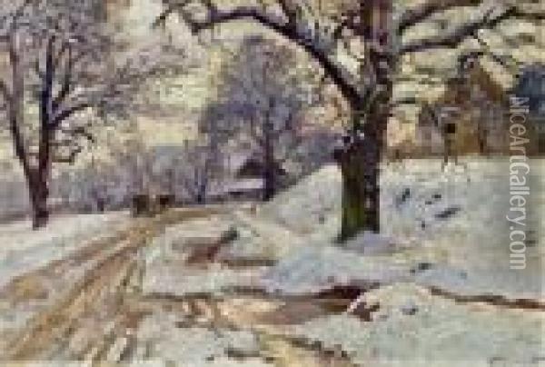 Schneelandschaft Oil Painting - Hugo Darnaut