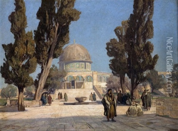 Mosque D'omar Oil Painting - Georg Macco