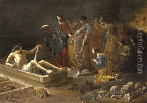 The Raising Of Lazarus Oil Painting - Leonard Bramer