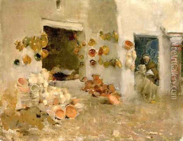 Pottery Shop at Tunis Oil Painting - Willard Leroy Metcalf