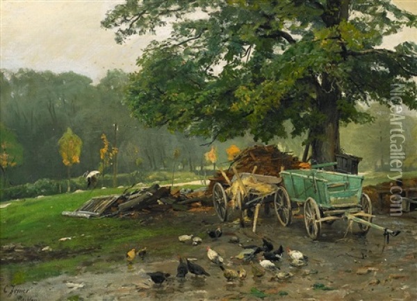 Bauernkarren Oil Painting - Carl Irmer