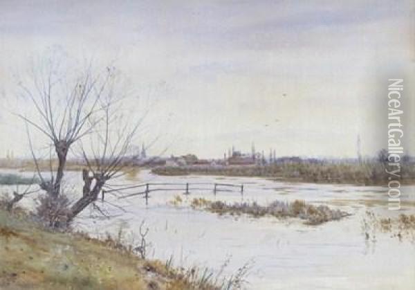 Winter River View Oil Painting - Robert Winter Fraser