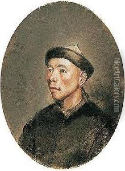 Portrait Of A Chinaman Oil Painting - Hugh Douglas Hamilton