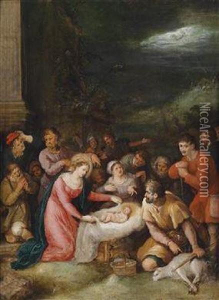 The Birth Of Christ Oil Painting - Frans II Francken