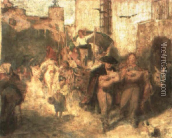 Campesino Andaluces Regresando De La Romeria Oil Painting - Henry Charles Brewer