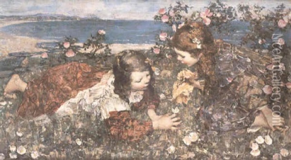 Silver Bells And Cockle Shells Oil Painting - Edward Atkinson Hornel