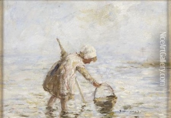 By The Sea Oil Painting - Robert Gemmell Hutchison