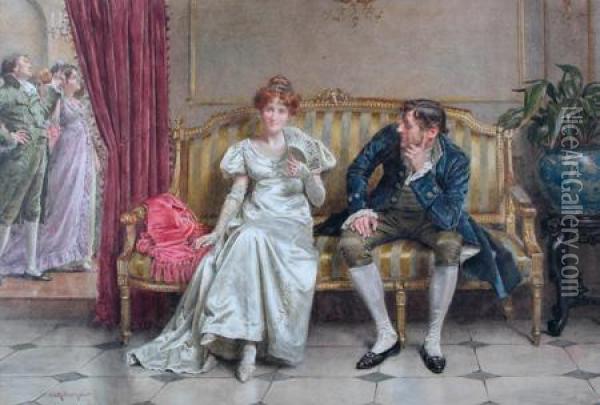The Courtship Oil Painting - George Goodwin Kilburne