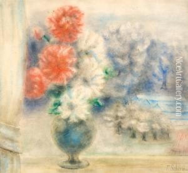 Vase De Fleurs Oil Painting - Ferdinand Schirren