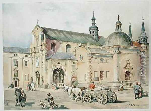 Carmelite church of the Annuciation Krakow Oil Painting - Juliusza & Tondosa, Stanislawa Kossaka