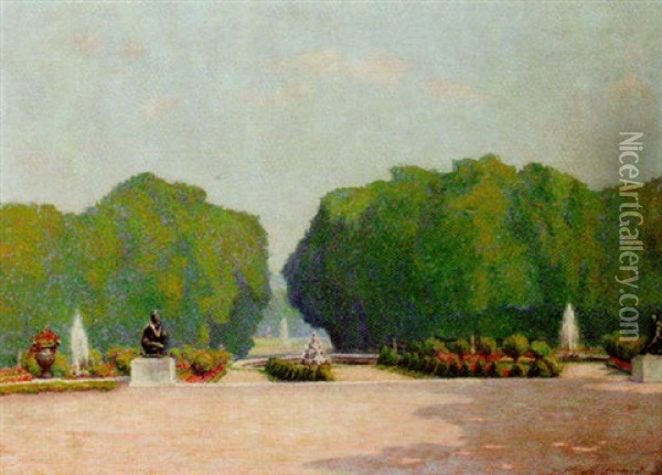 Fountains At Versailles Oil Painting - Wynford Dewhurst