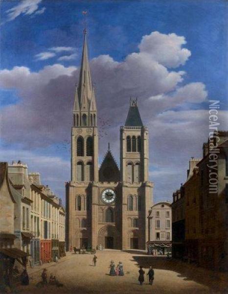 Vue De La Basilique Saint Denis Oil Painting - Etienne Bouhot