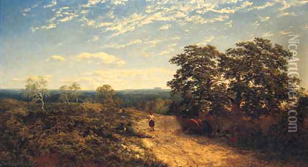 On Pauls Cray Common, Chislehurst, Kent Oil Painting - Edward H. Niemann