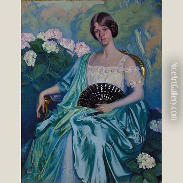 La Dama De Azul Oil Painting - Wilfred Adolf Isler