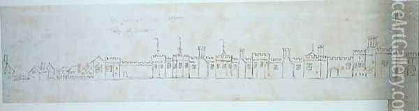 Outer Wall of Richmond Palace Oil Painting - Anthonis van den Wyngaerde