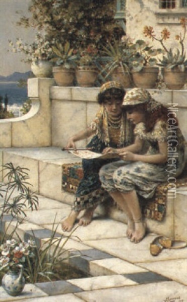 Reading The Letter Oil Painting - William Stephen Coleman