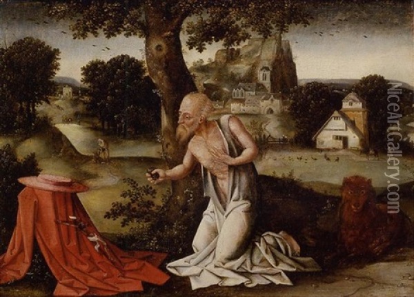 Landscape With The Penitent Saint Jerome Oil Painting - Joachim Patinir